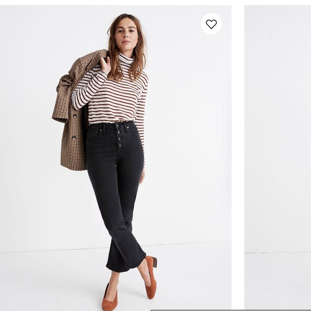 Madewell Black Wide Leg Flare Jeans